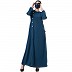 Casual abaya with Contrast buttons- Dark Teal Casual abaya with Contrast buttons- Dark Teal